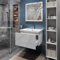 Мебель для ванной комнаты Vigo Geometry 60 подвесная, белая, раковина Como 60
