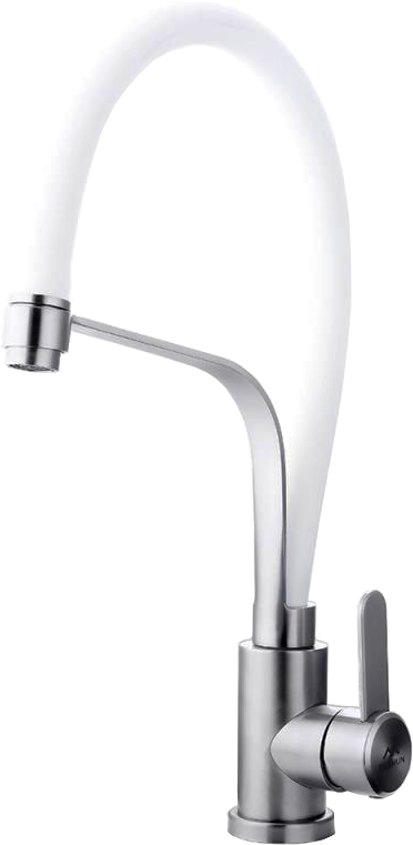 Смеситель для кухни Fashun A54012-8 сатин, белый