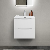 Тумба с раковиной BelBagno Marino-cer-mini 50 подвесная, bianco lucido
