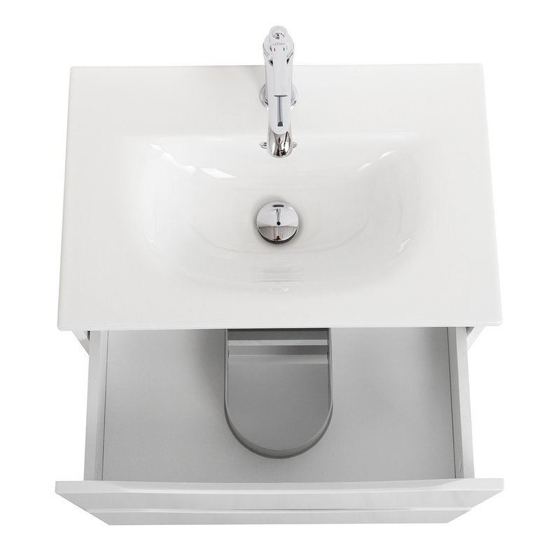 Тумба с раковиной BelBagno Marino-cer-mini 50 подвесная, bianco lucido