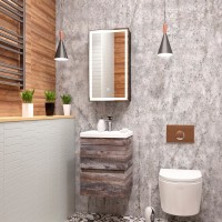 Зеркало-шкаф Art&Max Techno L 35 с подсветкой, черное