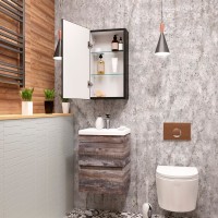 Зеркало-шкаф Art&Max Techno L 35 с подсветкой, черное