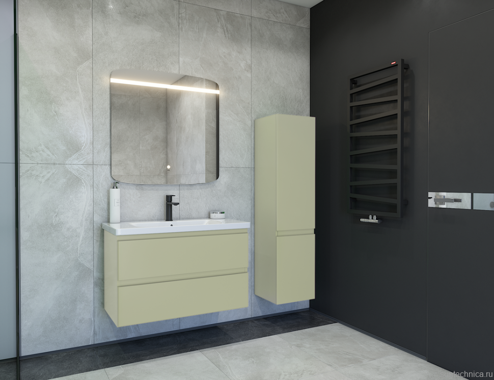 Тумба под раковину без столешницы Caprigo Forte 90 подвесная, фисташка