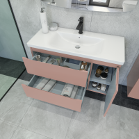 Тумба с раковиной Caprigo Forte 100 R подвесная, пудра