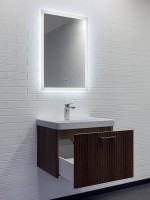 Мебель для ванной комнаты Comforty Ангара 60П подвесная, темно-коричневый дуб