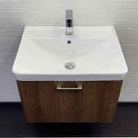 Мебель для ванной комнаты Comforty Ангара 60П подвесная, темно-коричневый дуб