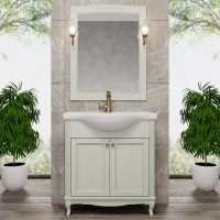 Мебель для ванной комнаты ValenHouse Эллина 80 слоновая кость, 2 дверцы, ручки бронза