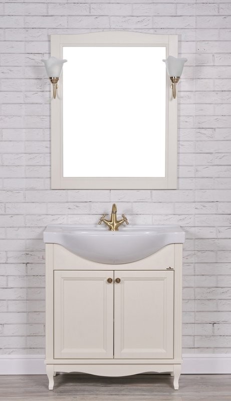 Мебель для ванной комнаты ValenHouse Эллина 80 слоновая кость, 2 дверцы, ручки бронза