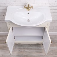 Мебель для ванной комнаты ValenHouse Эллина 80 слоновая кость, 2 дверцы, ручки бронза