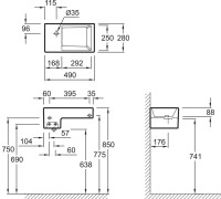 Раковина маленькая в туалет Jacob Delafon Terrace EGA012 49 см