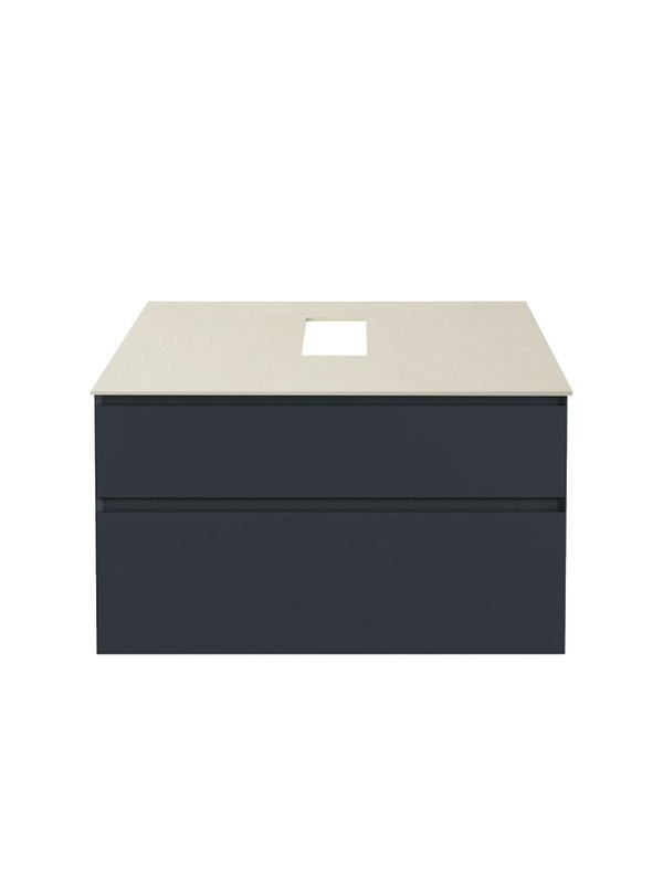 Тумба под раковину со столешницей Allen Brau Infinity 100 2 ящика, матовый антрацит, столешница бежевая