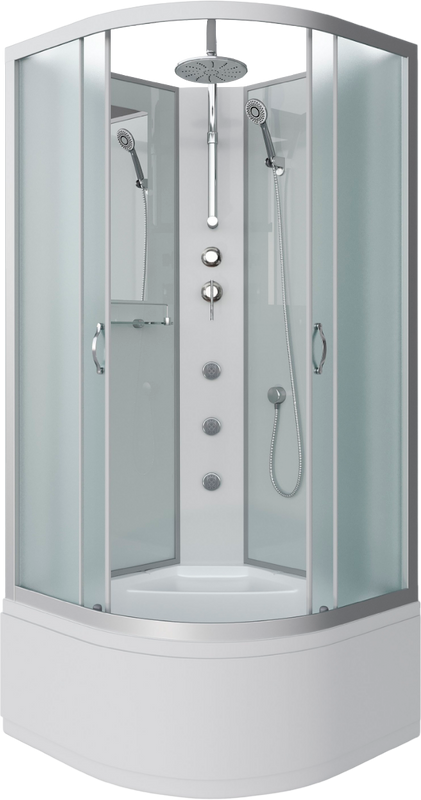 Душевая кабина Niagara Classic NG-2308-14BKTG 90x90 см, с гидромассажем и тропическим душем