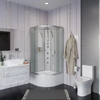 Душевая кабина Niagara Classic NG-2308-14BKTG 90x90 см, с гидромассажем и тропическим душем