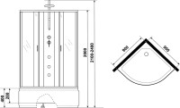 Душевая кабина Niagara Classic NG-2308-14BKTG 90x90 см, с гидромассажем и тропическим душем