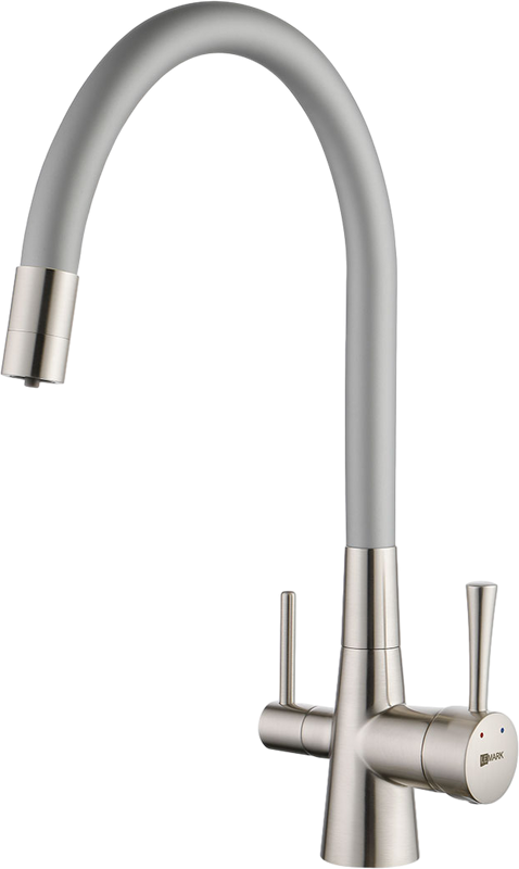 Смеситель для кухни Lemark Comfort LM3075BN-Silver с гибким изливом, никель, серебристый
