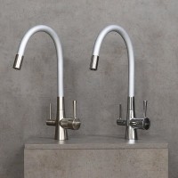 Смеситель для кухни Lemark Comfort LM3075BN-Silver с гибким изливом, никель, серебристый