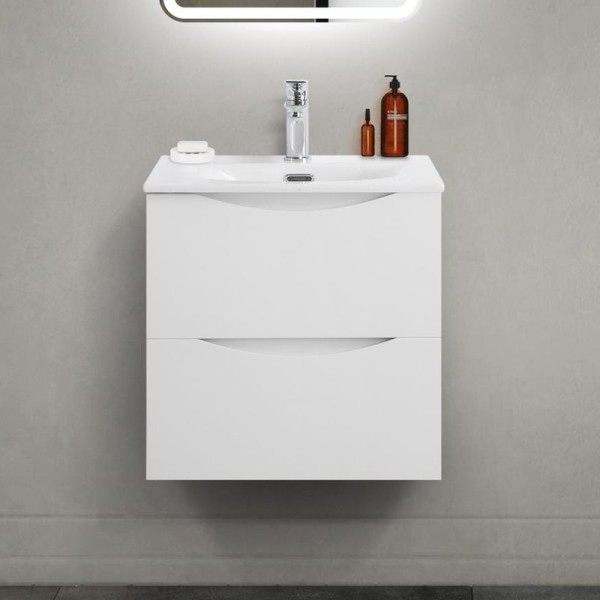 Тумба с раковиной BelBagno Marino-cer-mini 50 подвесная, bianco opaco