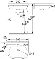Раковина Grohe Euro Ceramic 39335000 Раковина Grohe Euro Ceramic 39335000