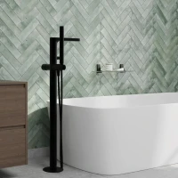 Напольный смеситель для ванны с душем Wasserkraft Fulda 5221 С ВНУТРЕННЕЙ ЧАСТЬЮ, черный soft-touch