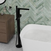 Напольный смеситель для ванны с душем Wasserkraft Fulda 5221 С ВНУТРЕННЕЙ ЧАСТЬЮ, черный soft-touch