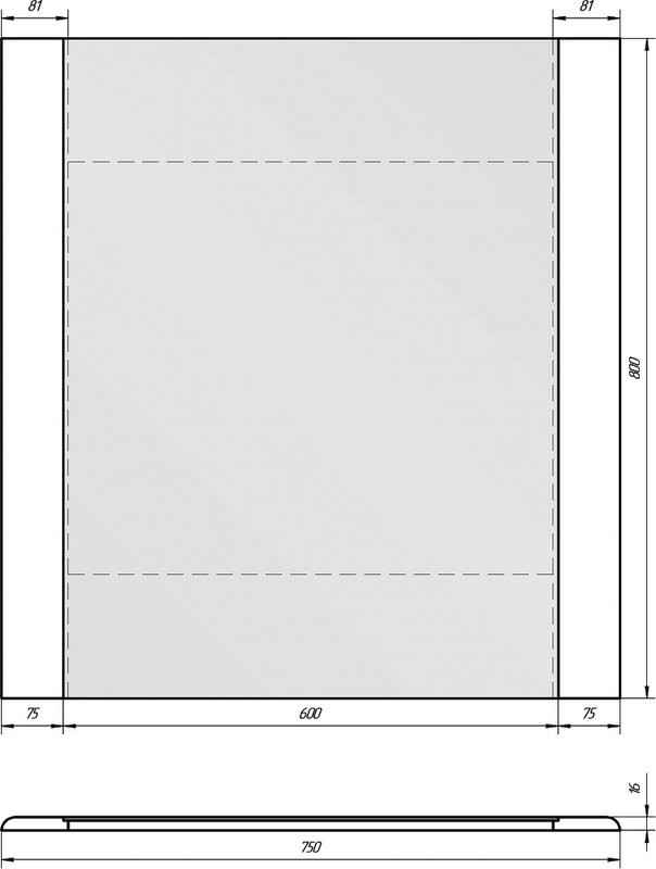 Зеркало Dreja Uni 75 белое