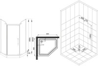 Душевой уголок Esbano ESR-8160 90x90, с поддоном