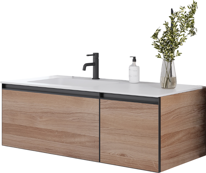 Тумба под раковину без столешницы Armadi Art Quatro 2 120 willow, профиль anthracite