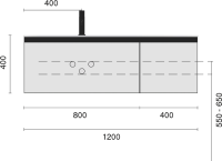 Тумба под раковину без столешницы Armadi Art Quatro 2 120 willow, профиль anthracite