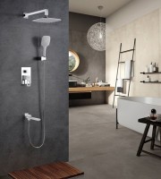 Душевой комплект Gappo G17-8 G7117-8 С ВНУТРЕННЕЙ ЧАСТЬЮ, белый, хром