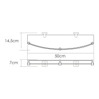 Полка под зеркало Wasserkraft Rhin K-8744 50 см, стеклянная