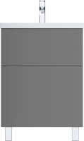 Тумба с раковиной AM.PM Gem 60 графит матовый, напольная, с 2 ящиками