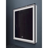 Шкаф с зеркалом в ванную MIXLINE, с подсветкой 60х80х12, Белый ПВХ