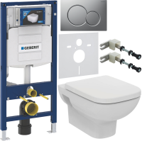 Комплект Унитаз подвесной Ideal Standard I.life A + Крышка T453101 белая + Инсталляция Geberit Duofix UP 320 111.300.00.5 + Кнопка Sigma 01 115.770.JQ.5 лакированная, матовый хром + Крепления 111.815.00.1 к стене + Звукоизоляция
