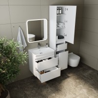Тумба с раковиной Style Line Атлантика 60 Люкс Plus, подвесная, антискрейч