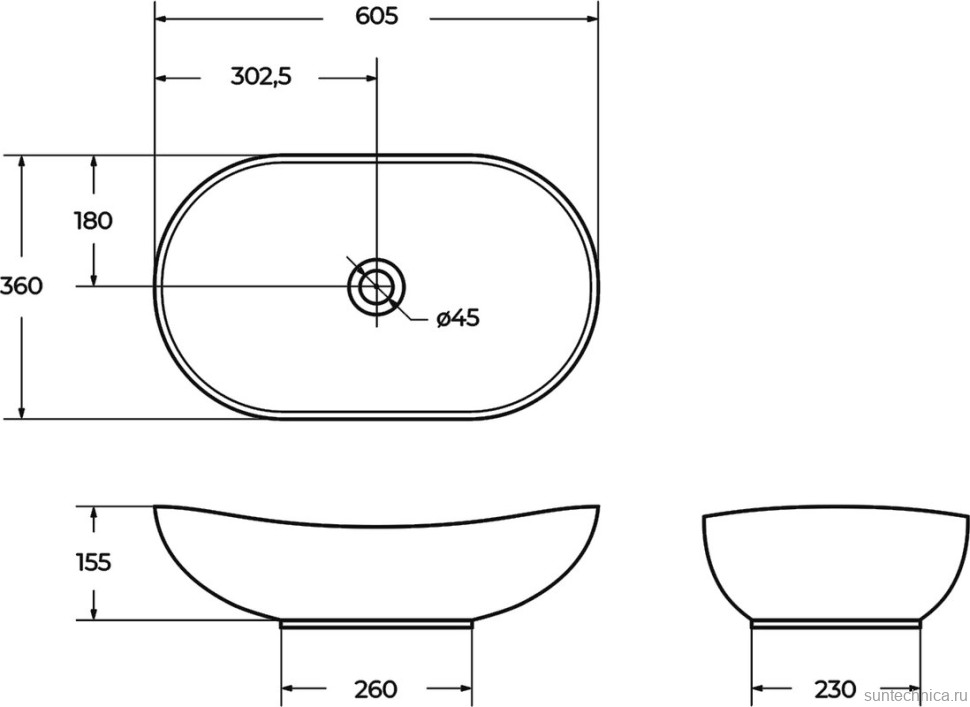 Накладная раковина BelBagno BB1404-H311