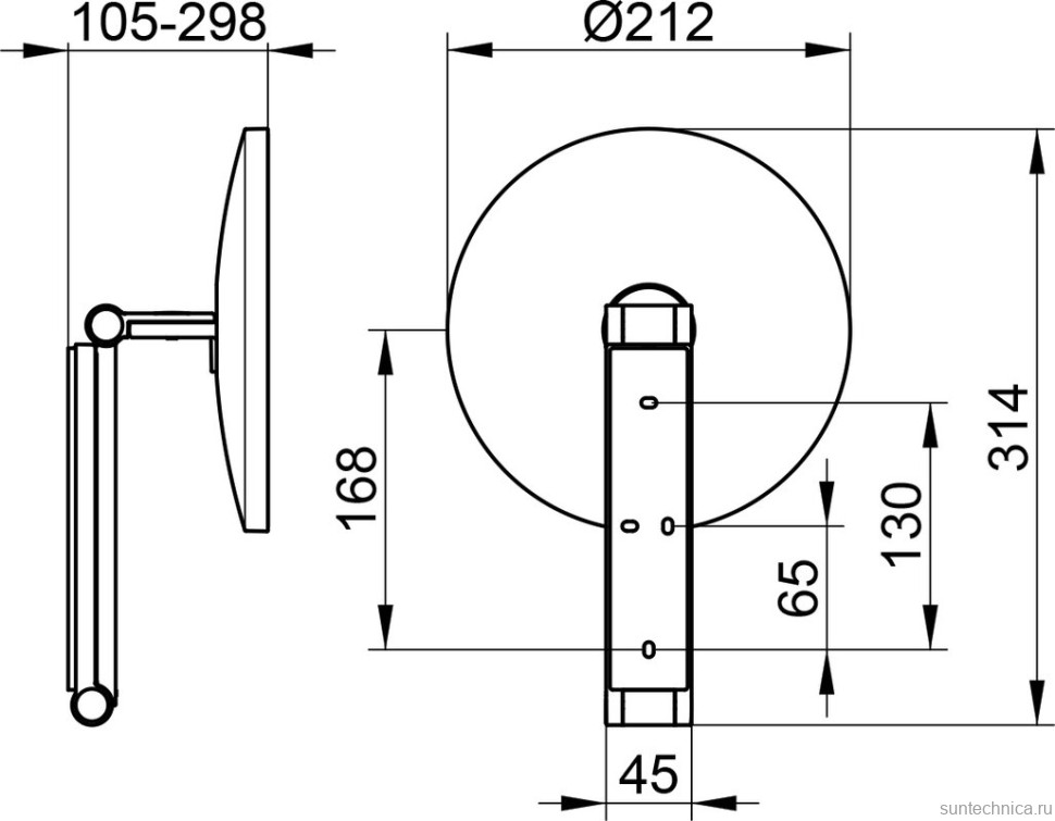 Косметическое зеркало Keuco iLook Move 17612 настенное, с увеличением, шлифованная латунь
