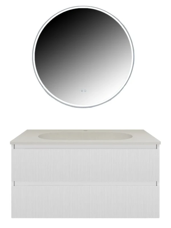 Мебель для ванной комнаты Vincea Welle 100 m.white soft-touch, раковина VCB-4H100J жасмин