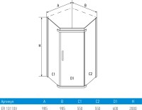 Душевой уголок Erlit Comfort ER10110V-C1 100x100
