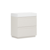 Тумба с раковиной Belux Базель 70 напольная, светлый миндаль матовый