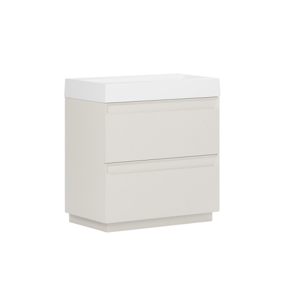 Тумба с раковиной Belux Базель 70 напольная, светлый миндаль матовый