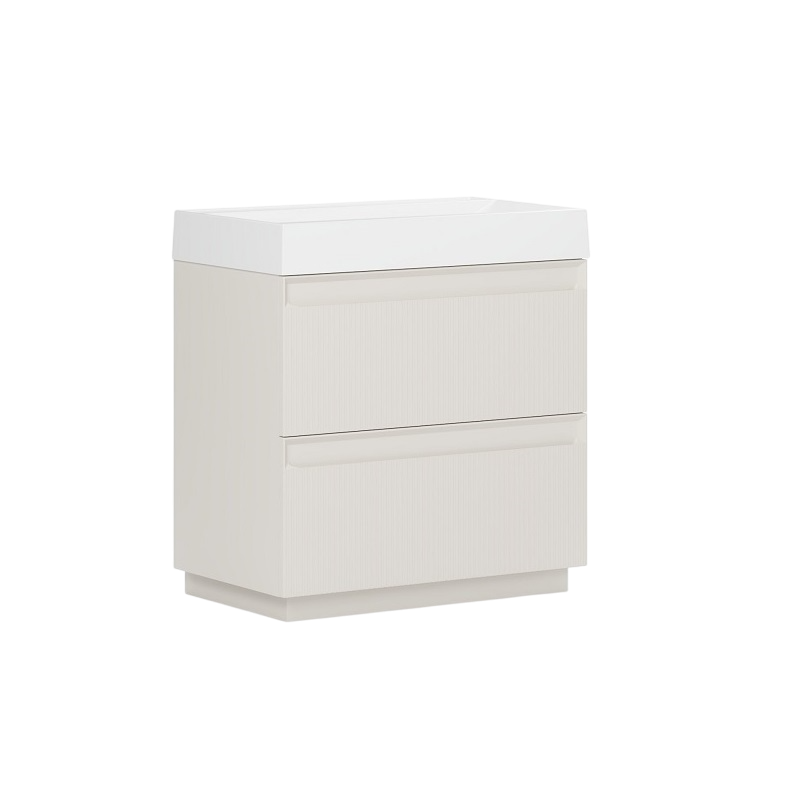 Тумба с раковиной Belux Базель 70 напольная, светлый миндаль матовый