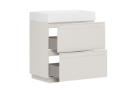 Тумба с раковиной Belux Базель 70 напольная, светлый миндаль матовый