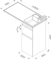 Тумба с раковиной AM.PM X-Joy 40 R под узкую стиральную машину