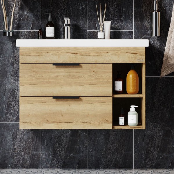 Тумба с раковиной Onika Легран 80.13 R, дуб галифакс