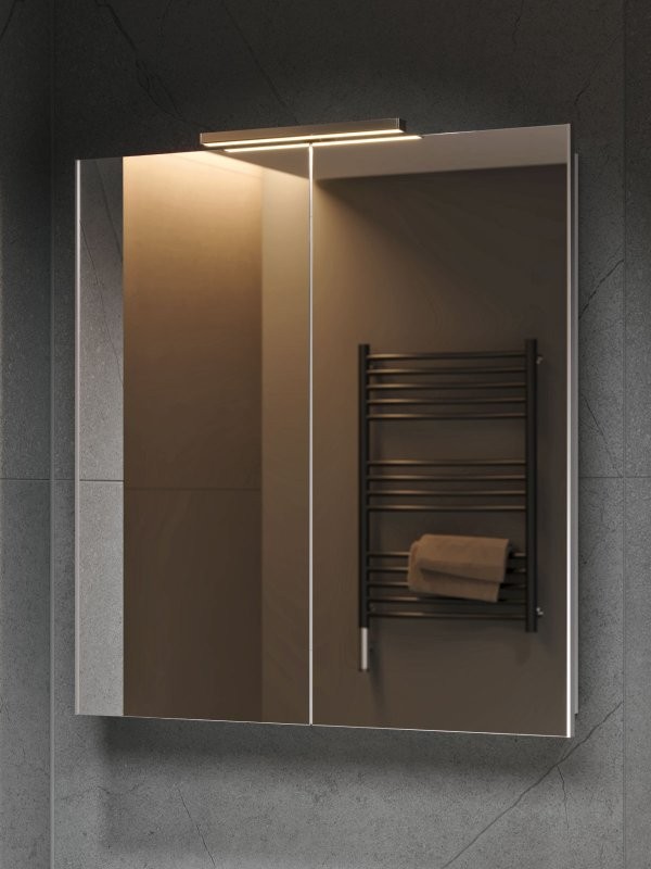 Зеркало-шкаф Alavann Cosmetic трюмо 75x80 с приближением, глянцевый белый