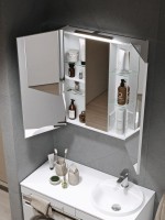 Зеркало-шкаф Alavann Cosmetic трюмо 75x80 с приближением, глянцевый белый