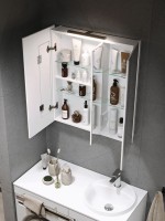 Зеркало-шкаф Alavann Cosmetic трюмо 75x80 с приближением, глянцевый белый