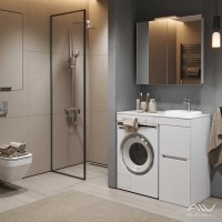 Зеркало-шкаф Alavann Cosmetic трюмо 75x80 с приближением, глянцевый белый