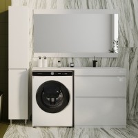 Мебель для ванной комнаты Style Line Даллас 140 Люкс Plus R напольная, 2 ящика, эмаль