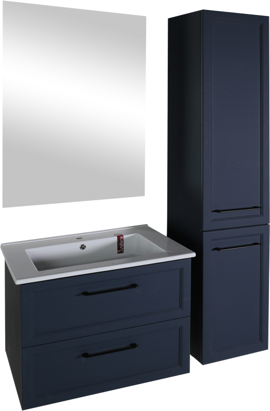 Шкаф-пенал для ванной ASB-Mebel Белмонти 35 ясень браш, софт синий